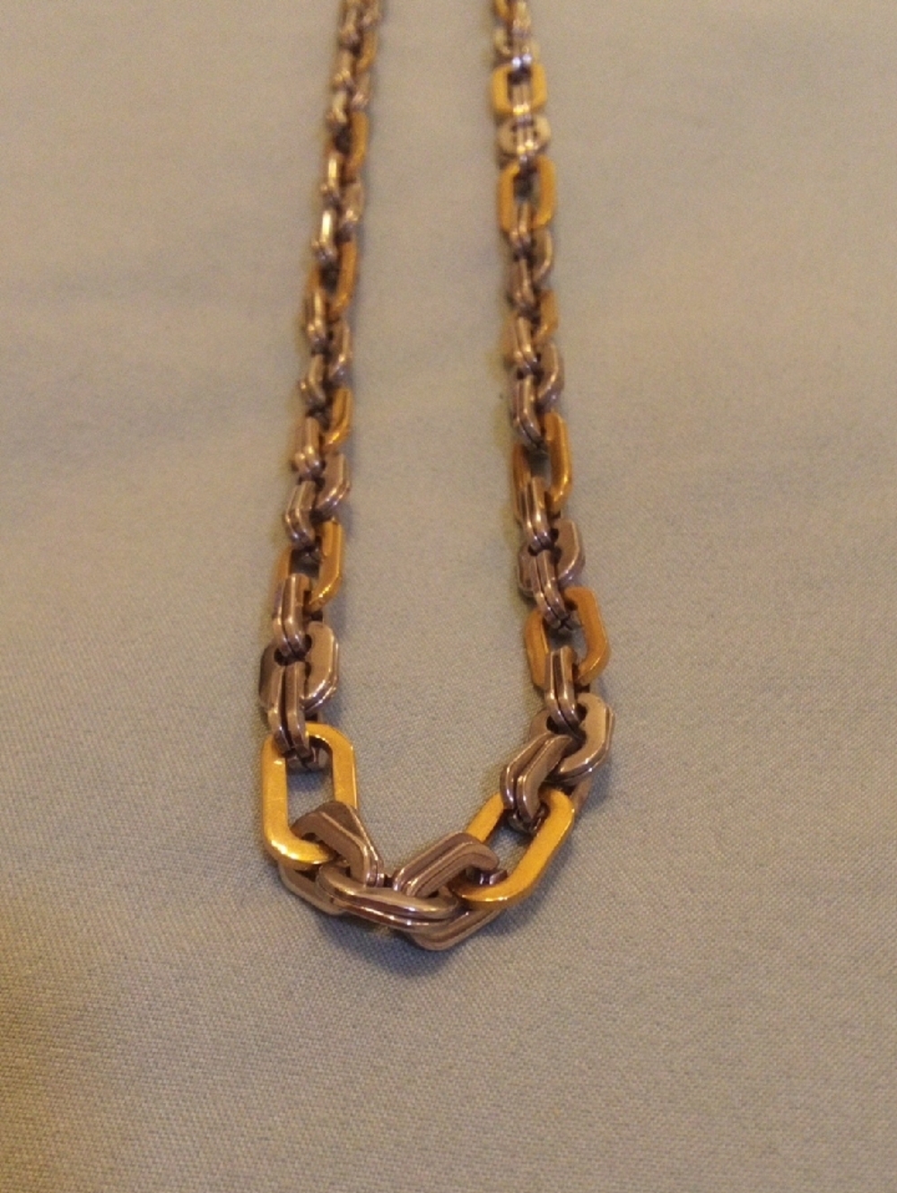 Two-Tone Chain Link Necklace - Gold & Silver